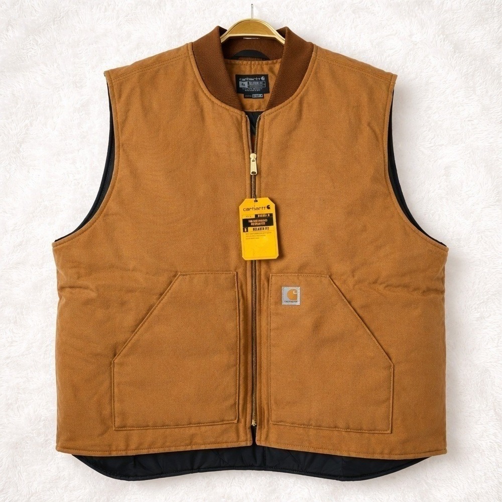 Carhartt Barn Chore Firm Duck Canvas Insulated Vest Men 4XL Brown Outdoor NWT